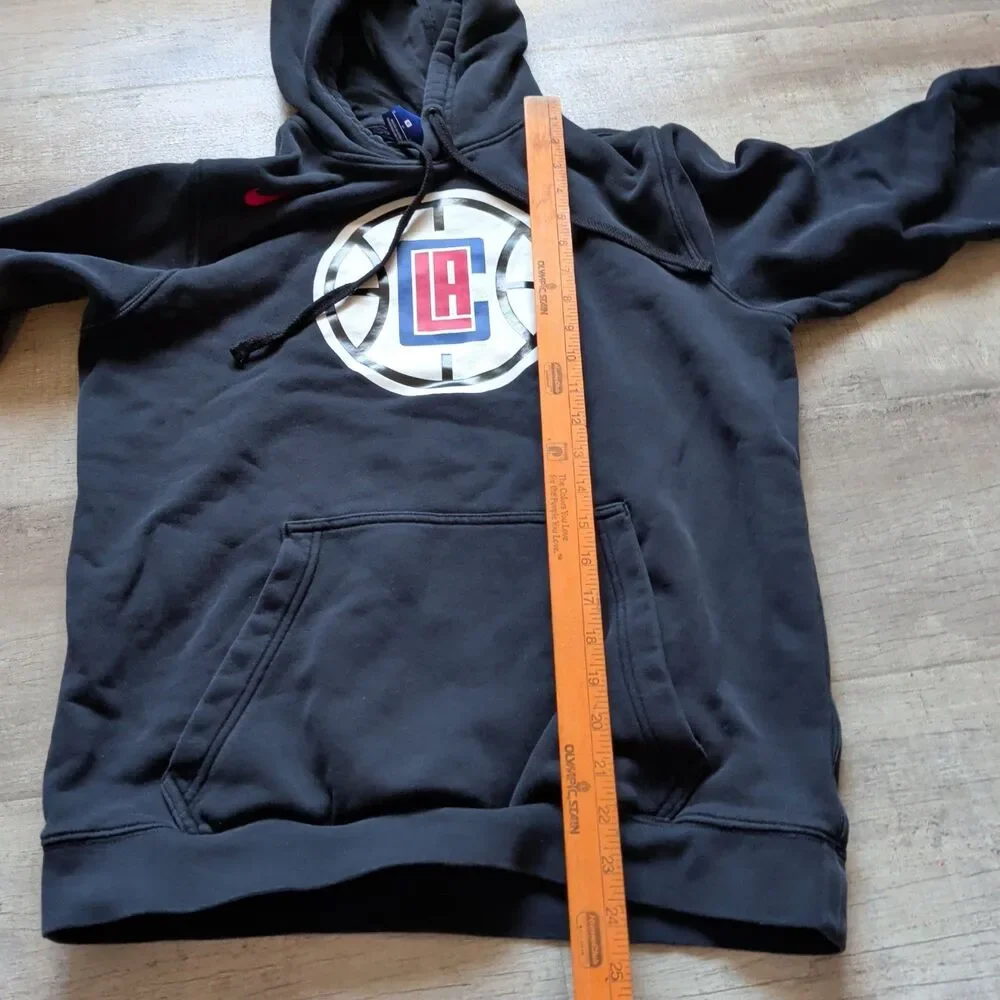 VTG Nike Los Angeles Clippers Hoodie Sweater Mens Small Black Pullover NBA USA
